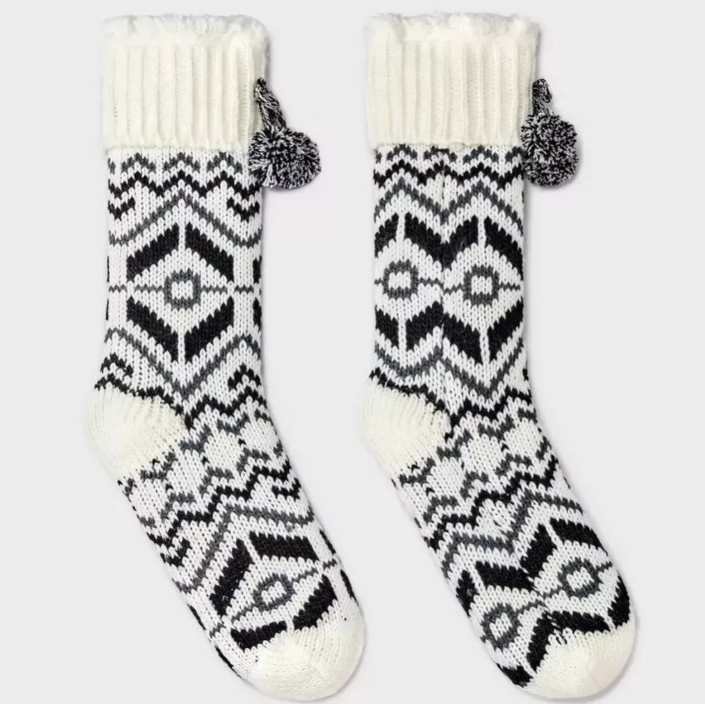 Black and White Patterned Socks